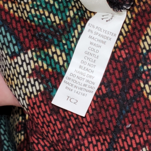 NWOT Vintage LuLaRoe Christmas Holiday Poinsettia Leggings size TC2 - Picture 4 of 6